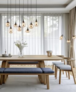 Κρεμαστό Φωτιστικό Ράγα Μαύρη Ματ με 8 Μελί Γυαλία Trio Lighting 8x E14 – 317000813