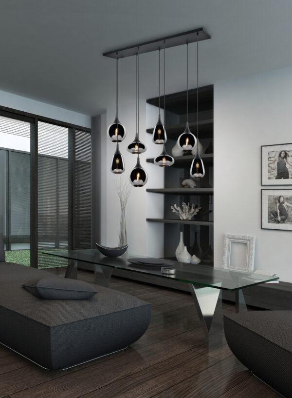 Κρεμαστό Φωτιστικό Trio Lighting LUMINA  8x E14 Μαύρο Ματ Μεταλλικό   – 317000832