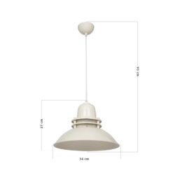 ΚΡΕΜΑΣΤΟ VINTAGE ΠΥΡΟΦΑΝΙ ΜΕΤΑΛΛΙΚΟ ZOE 1/L CREAM Ε/27 Heronia – 34-0349