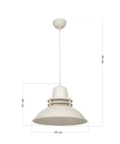 ΚΡΕΜΑΣΤΟ VINTAGE ΠΥΡΟΦΑΝΙ ΜΕΤΑΛΛΙΚΟ ZOE 1/L CREAM Ε/27 Heronia – 34-0349