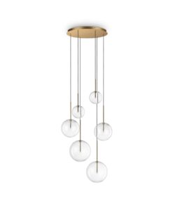 IDEAL LUX Κρεμαστό Φωτιστικό EQUINOXE 6xG4 Χρυσού Χρώματος – 317243