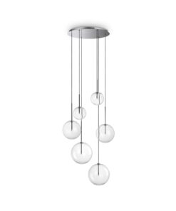 IDEAL LUX Κρεμαστό Φωτιστικό EQUINOXE 6xG4 Χρώματος Χρωμίου – 317250