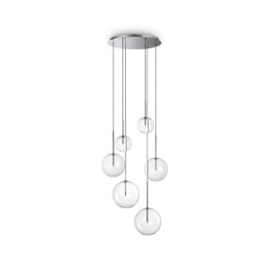 IDEAL LUX Κρεμαστό Φωτιστικό EQUINOXE 6xG4 Χρώματος Χρωμίου – 317250