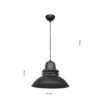 ΚΡΕΜΑΣΤΟ VINTAGE ΠΥΡΟΦΑΝΙ ΜΕΤΑΛΛΙΚΟ ZOE 1/L BLACK  Ε/27 Heronia – 34-0350