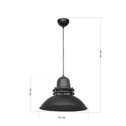 ΚΡΕΜΑΣΤΟ VINTAGE ΠΥΡΟΦΑΝΙ ΜΕΤΑΛΛΙΚΟ ZOE 1/L BLACK Ε/27 Heronia – 34-0350