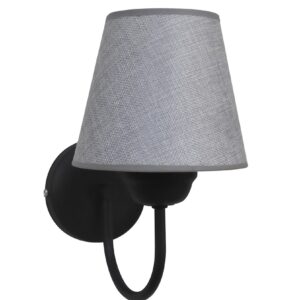 Φωτιστικό τοίχου με Αμπαζούρ Φ14  S-11/AP HAT BLACK- GREY 1L Heronia – 01-0362