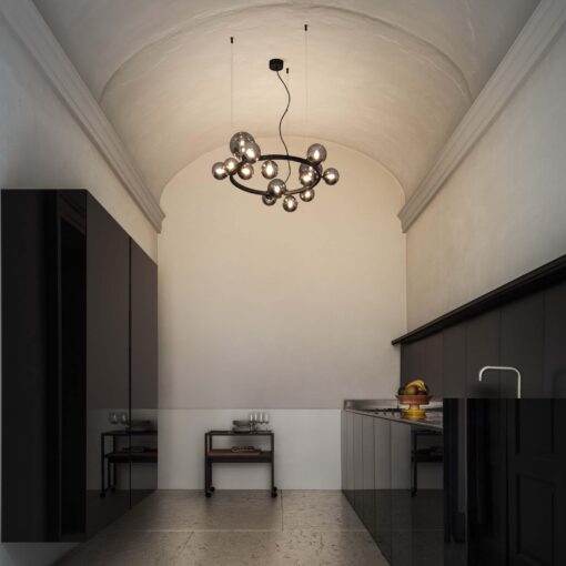 IDEAL LUX Κρεμαστό Φωτιστικό PERLAGE 6xG19 Χρυσού Χρώματος – 317793