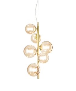 IDEAL LUX Κρεμαστό Φωτιστικό PERLAGE 6xG19 Χρυσού Χρώματος – 317793