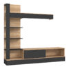 Living room complex Dranko pakoworld black-oak melamine 205×41.5x192cm 318-000010