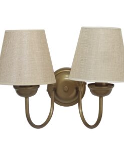 Φωτιστικό τοίχου S-11/AP HAT GOLD – BEIGE 2L ΑΜΠΑΖΟΥΡ Φ14 Heronia – 01-0365