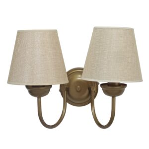 Φωτιστικό τοίχου S-11/AP HAT GOLD – BEIGE 2L ΑΜΠΑΖΟΥΡ Φ14 Heronia – 01-0365