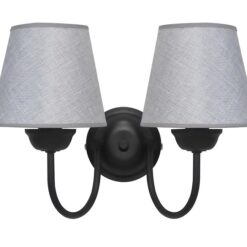 Φωτιστικό τοίχου S-11/AP HAT BLACK – GREY 2L ΑΜΠΑΖΟΥΡ Φ14 Heronia – 01-0364