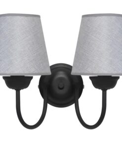Φωτιστικό τοίχου S-11/AP HAT BLACK – GREY 2L ΑΜΠΑΖΟΥΡ Φ14 Heronia – 01-0364