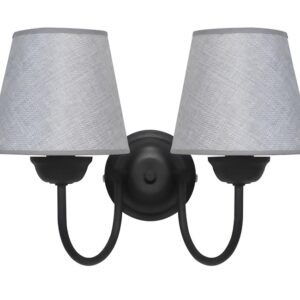 Φωτιστικό τοίχου S-11/AP HAT BLACK – GREY 2L ΑΜΠΑΖΟΥΡ Φ14 Heronia – 01-0364