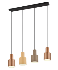 Κρεμαστό Φωτιστικό Trio Lighting 4xE27 Καφέ Χρώματος – 319400417