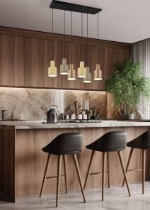 Κρεμαστό Φωτιστικό Trio Lighting 6xE27 Καφέ Χρώματος – 319400617