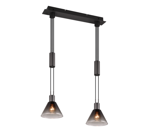 Κρεμαστό Φωτιστικό Trio Lighting 2xE27 Μαύρου Χρώματος - 319500232