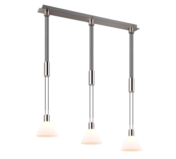 Κρεμαστό Φωτιστικό Trio Lighting 3xE27 Νικελ Χρώματος - 319500307