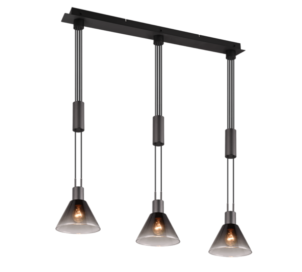 Κρεμαστό Φωτιστικό Trio Lighting 3xE27 Μαύρου Χρώματος - 319500332