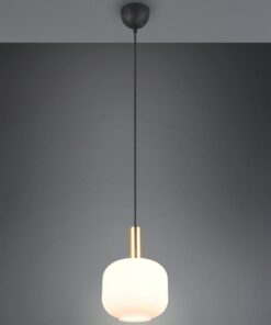 Κρεμαστό Μονόφωτο Ματ Ορέιχαλκος & Οπαλ Γυαλί DIVA 1xE27 Trio Lighting – 319800108