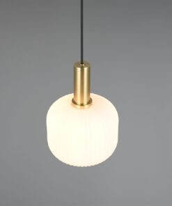 Κρεμαστό Μονόφωτο Ματ Ορέιχαλκος & Οπαλ Γυαλί DIVA 1xE27 Trio Lighting – 319800108