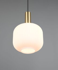 Κρεμαστό Μονόφωτο Ματ Ορέιχαλκος & Οπαλ Γυαλί DIVA 1xE27 Trio Lighting – 319800108