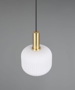 Κρεμαστό Μονόφωτο Ματ Ορέιχαλκος & Οπαλ Γυαλί DIVA 1xE27 Trio Lighting – 319800108