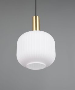 Κρεμαστό Μονόφωτο Ματ Ορέιχαλκος & Οπαλ Γυαλί DIVA 1xE27 Trio Lighting – 319800108