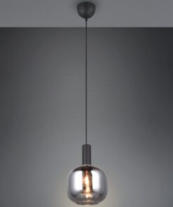 Κρεμαστό Μονόφωτο Μαύρο Ματ & Γυαλί DIVA 1xE27 Trio Lighting – 319800132