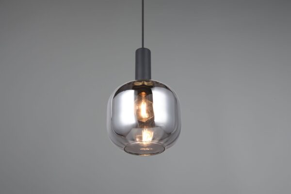 Κρεμαστό Μονόφωτο Μαύρο Ματ & Γυαλί DIVA 1xE27 Trio Lighting – 319800132
