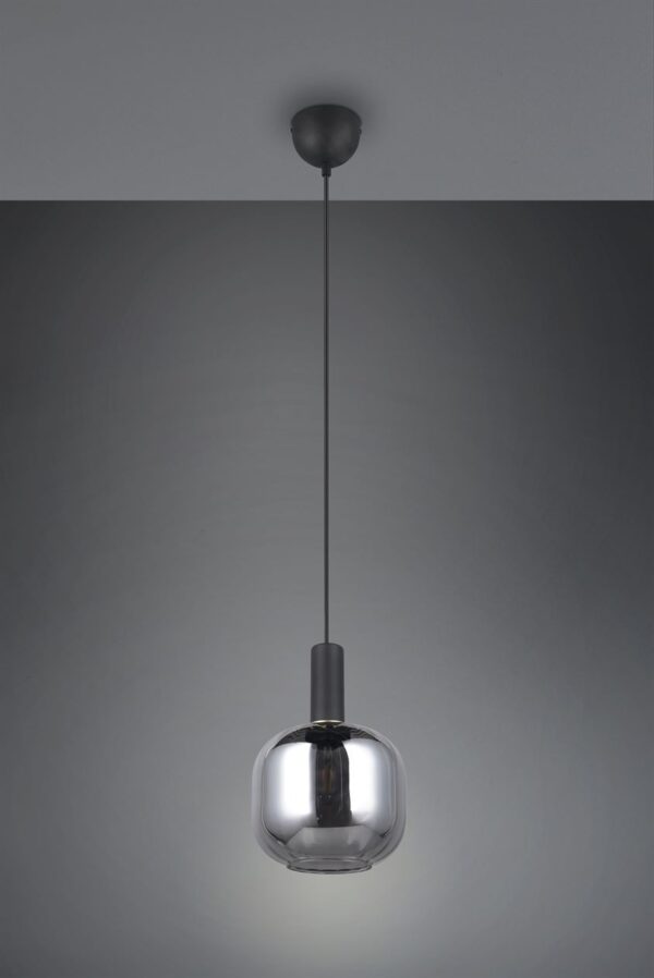 Κρεμαστό Μονόφωτο Μαύρο Ματ & Γυαλί DIVA 1xE27 Trio Lighting – 319800132