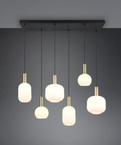 Πολύφωτο Οροφής Ράγα Ματ Ορείχαλκος & Γυαλί DIVA 6xE27 Trio Lighting – 319800608