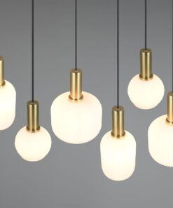 Πολύφωτο Οροφής Ράγα Ματ Ορείχαλκος & Γυαλί DIVA 6xE27 Trio Lighting – 319800608