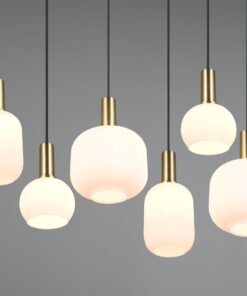 Πολύφωτο Οροφής Ράγα Ματ Ορείχαλκος & Γυαλί DIVA 6xE27 Trio Lighting – 319800608