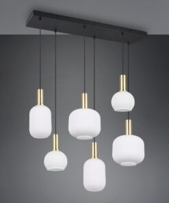 Πολύφωτο Οροφής Ράγα Ματ Ορείχαλκος & Γυαλί DIVA 6xE27 Trio Lighting – 319800608