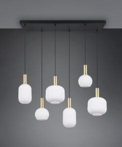 Πολύφωτο Οροφής Ράγα Ματ Ορείχαλκος & Γυαλί DIVA 6xE27 Trio Lighting – 319800608