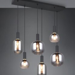 Πολύφωτο Οροφής Ράγα Μαύρο Ματ & Γυαλί DIVA 6xE27 Trio Lighting – 319800632