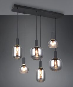 Πολύφωτο Οροφής Ράγα Μαύρο Ματ & Γυαλί DIVA 6xE27 Trio Lighting – 319800632