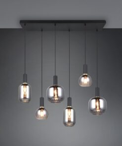 Πολύφωτο Οροφής Ράγα Μαύρο Ματ & Γυαλί DIVA 6xE27 Trio Lighting – 319800632