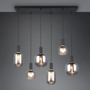 Πολύφωτο Οροφής Ράγα Μαύρο Ματ & Γυαλί DIVA 6xE27 Trio Lighting – 319800632