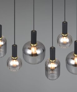 Πολύφωτο Οροφής Ράγα Μαύρο Ματ & Γυαλί DIVA 6xE27 Trio Lighting – 319800632