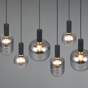 Πολύφωτο Οροφής Ράγα Μαύρο Ματ & Γυαλί DIVA 6xE27 Trio Lighting – 319800632