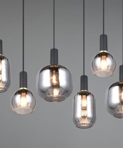 Πολύφωτο Οροφής Ράγα Μαύρο Ματ & Γυαλί DIVA 6xE27 Trio Lighting – 319800632