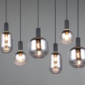Πολύφωτο Οροφής Ράγα Μαύρο Ματ & Γυαλί DIVA 6xE27 Trio Lighting – 319800632