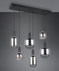 Πολύφωτο Οροφής Ράγα Μαύρο Ματ & Γυαλί DIVA 6xE27 Trio Lighting – 319800632