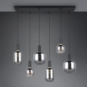 Πολύφωτο Οροφής Ράγα Μαύρο Ματ & Γυαλί DIVA 6xE27 Trio Lighting – 319800632