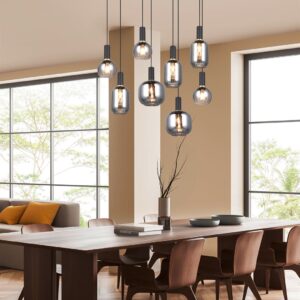 Πολύφωτο Οροφής Ράγα Μαύρο Ματ & Γυαλί DIVA 6xE27 Trio Lighting – 319800632