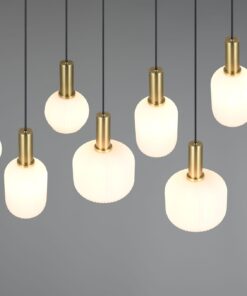 Πολύφωτο Οροφής Ράγα Ματ Ορείχαλκος & Οπάλ Γυαλί DIVA 8xE27 Trio Lighting – 319800808