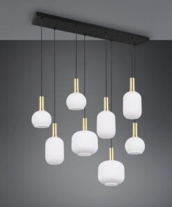 Πολύφωτο Οροφής Ράγα Ματ Ορείχαλκος & Οπάλ Γυαλί DIVA 8xE27 Trio Lighting – 319800808