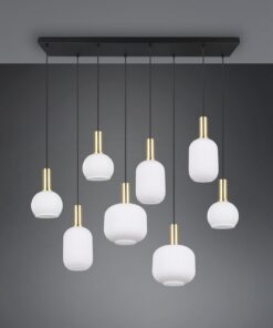 Πολύφωτο Οροφής Ράγα Ματ Ορείχαλκος & Οπάλ Γυαλί DIVA 8xE27 Trio Lighting – 319800808